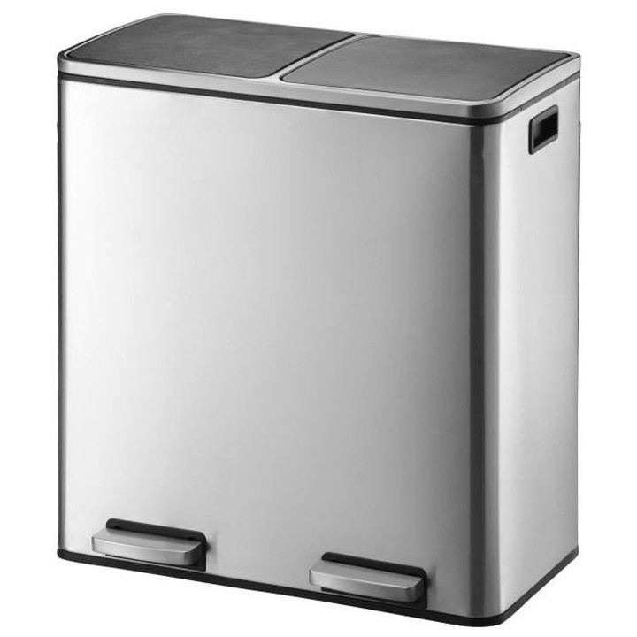 KITCHEN MOVE Poubelle de cuisine a pédale tri sélectif - Acier 60L (