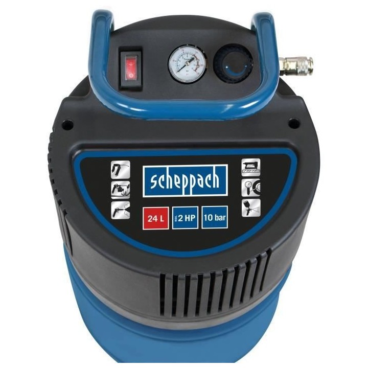 Compresseur d'air vertical Scheppach HC24V - 24L - 1500 W - 10 bars -