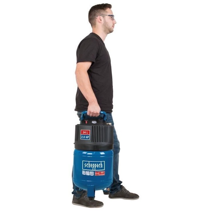 Compresseur d'air vertical Scheppach HC24V - 24L - 1500 W - 10 bars -