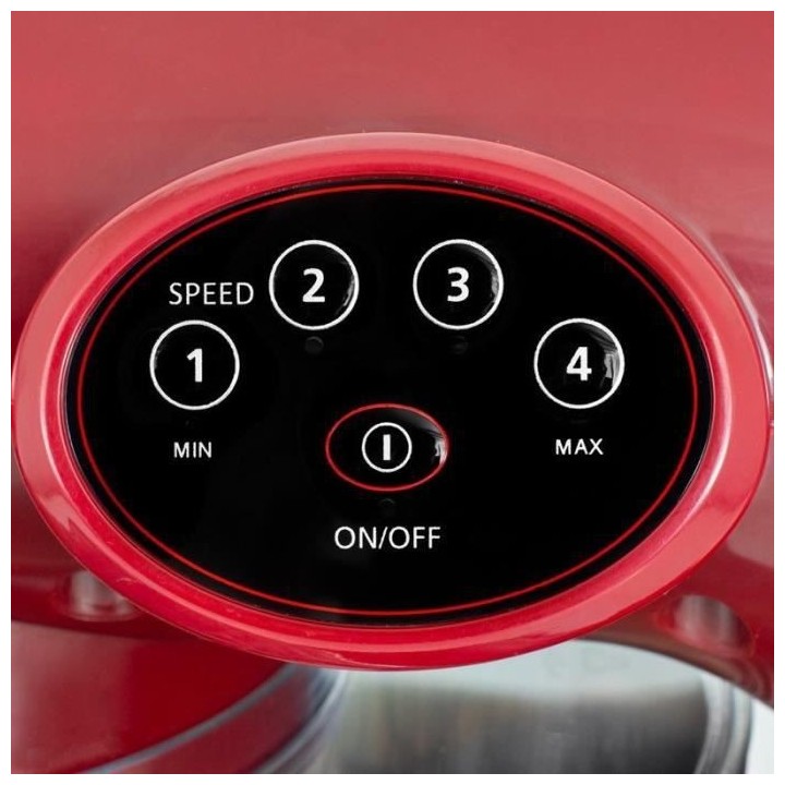 KITCHEN COOK Robot Pétrin AK80 RED V2 - 1000W - Bol Inox 5L pour 2kg