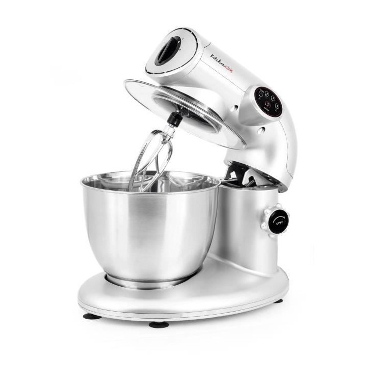 KITCHEN COOK Robot Pétrin AK80 Silver - 1000W - Bol Inox 5L pour 2kg