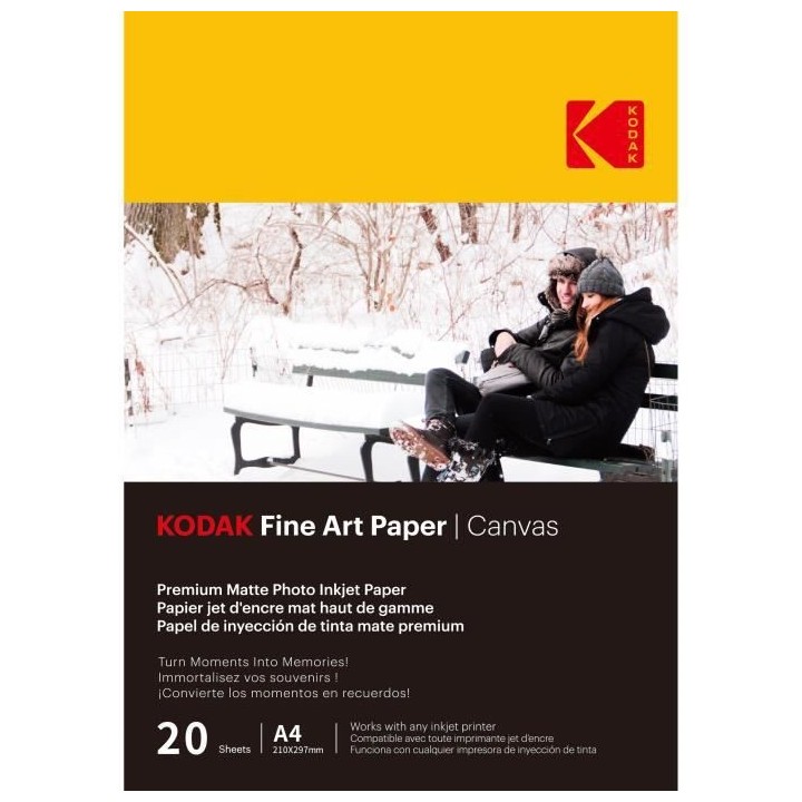 KODAK - 20 feuilles de papier photo 230g/m², mat, Format A4 (21x29,7c