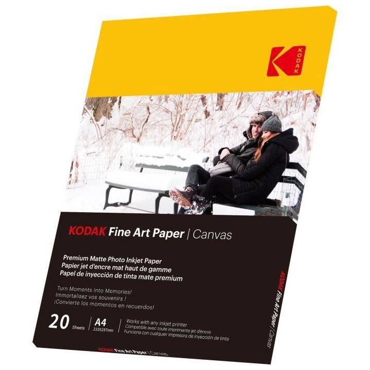 KODAK - 20 feuilles de papier photo 230g/m², mat, Format A4 (21x29,7c