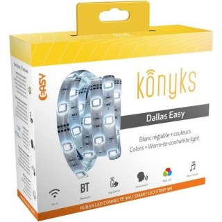 Konyks Dallas Easy - Ruban LED connecté Wi-Fi + BT, Couleurs RGB + Bl