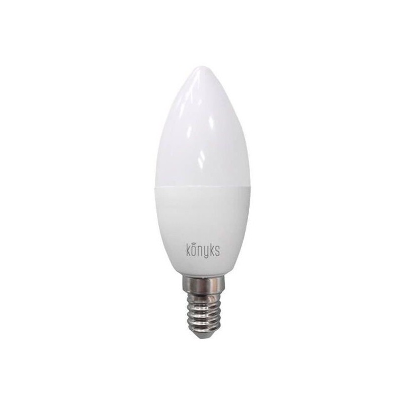 Konyks Antalya E14 Easy - Ampoule LED connectée Wi-Fi + Bluetooth, 5W, Couleurs RGB + Blanc réglable, compatible Alexa & Googl