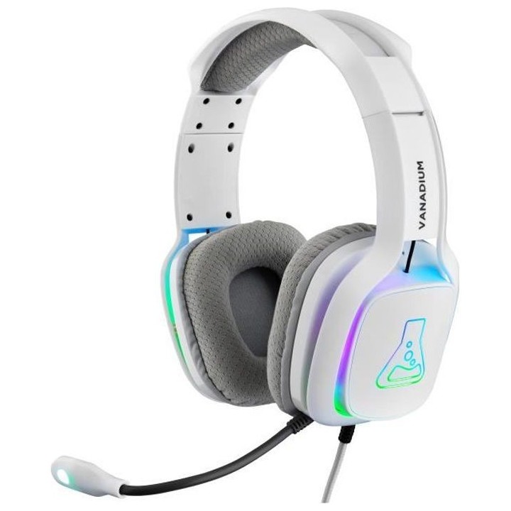 THE G-LAB KORP VANADIUM Casque Gaming RGB BLANC - Compatible PS, PS4,