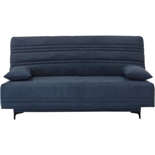 Banquette clic clac 3 places - Tissu bleu - L199 x P96 x 103 cm - KRIS