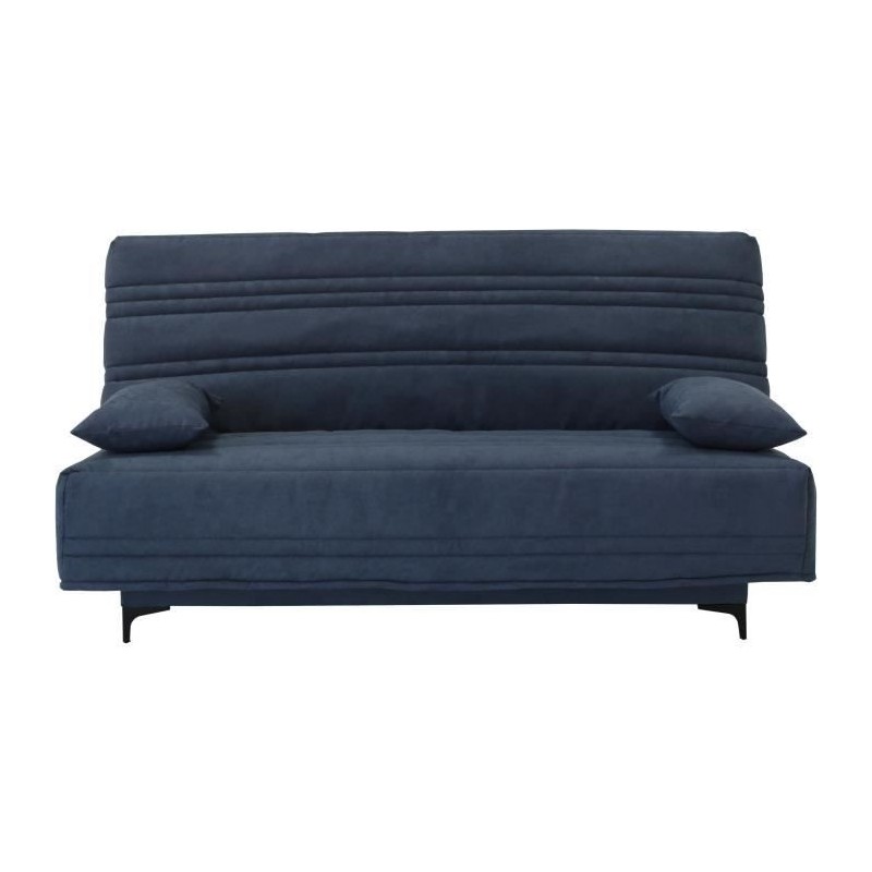 Banquette clic clac 3 places - Tissu bleu - L199 x P96 x 103 cm - KRISTEN - Style contemporain