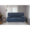 Banquette clic clac 3 places - Tissu bleu - L199 x P96 x 103 cm - KRISTEN - Style contemporain