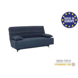 Banquette clic clac 3 places - Tissu bleu - L199 x P96 x 103 cm - KRISTEN - Style contemporain