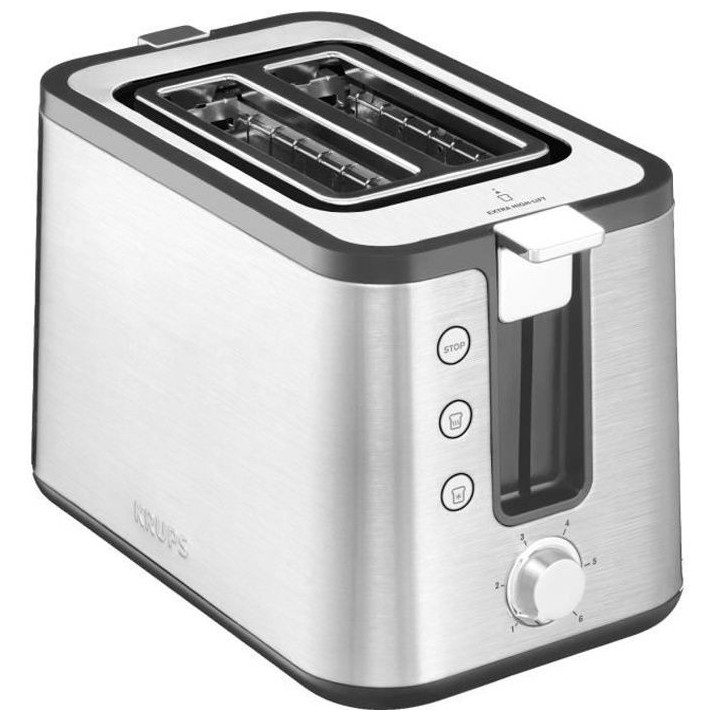 KRUPS KH442D10 Control Line Grille-pain inox, Toaster 2 fentes larges,
