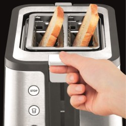 KRUPS KH442D10 Control Line Grille-pain inox, Toaster 2 fentes larges, Remontée extra haute, Fonctions réchauffage et décong