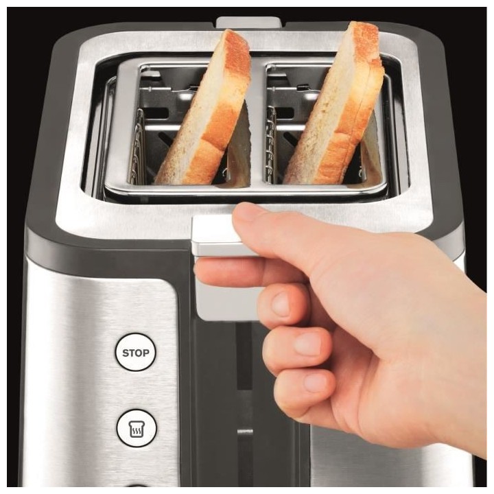 KRUPS KH442D10 Control Line Grille-pain inox, Toaster 2 fentes larges,