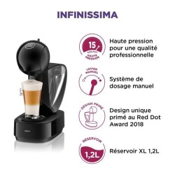 KRUPS NESCAFE DOLCE GUSTO YY3878FD Infinissima Machine a café capsules, Multi-boissons, Grand Réservoir amovible, Pression 15