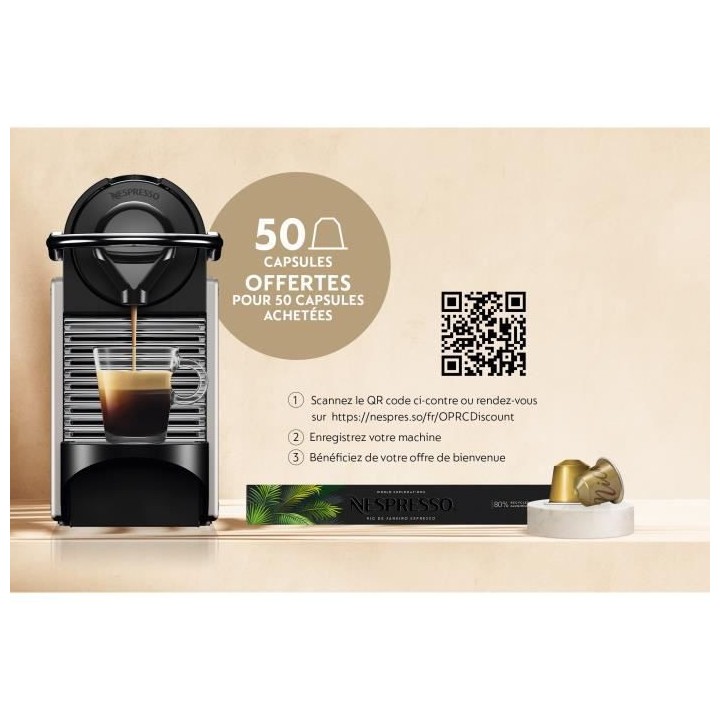 Machine expresso a capsules KRUPS NESPRESSO YY4127FD Pixie - Titane -