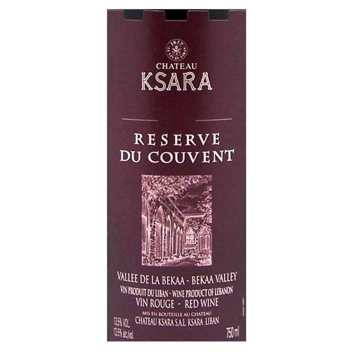 Château Ksara Réserve du Couvent Vallée de la Bekaa - Vin rouge du