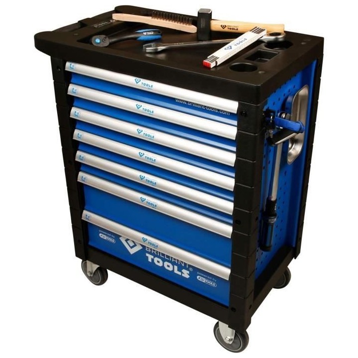 Servante 7 tiroirs avec composition d'outils | 207 pieces - Brilliant