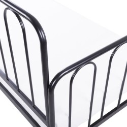 ARCHI Lit banquette métal 90 x 190 cm - Noir - Sommier inclus