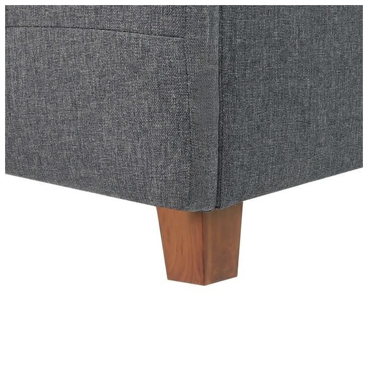 CHARLIE Lit enfant 90 x 190 cm - Tissu gris foncé - Sommier inclus