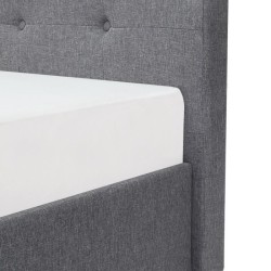 CHARLIE Lit enfant 90 x 190 cm - Tissu gris foncé - Sommier inclus