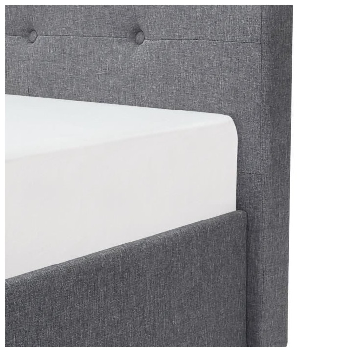 CHARLIE Lit enfant 90 x 190 cm - Tissu gris foncé - Sommier inclus