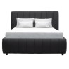 CLOUD Lit adulte 160x200 cm + Coffre de rangement - Simili noir - Sommier inclus