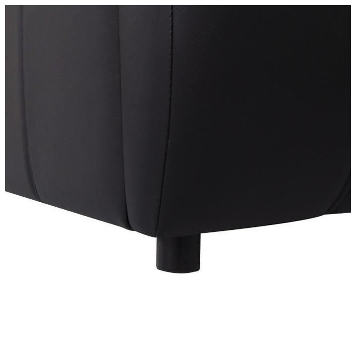 CLOUD Lit adulte 160x200 cm + Coffre de rangement - Simili noir - Somm