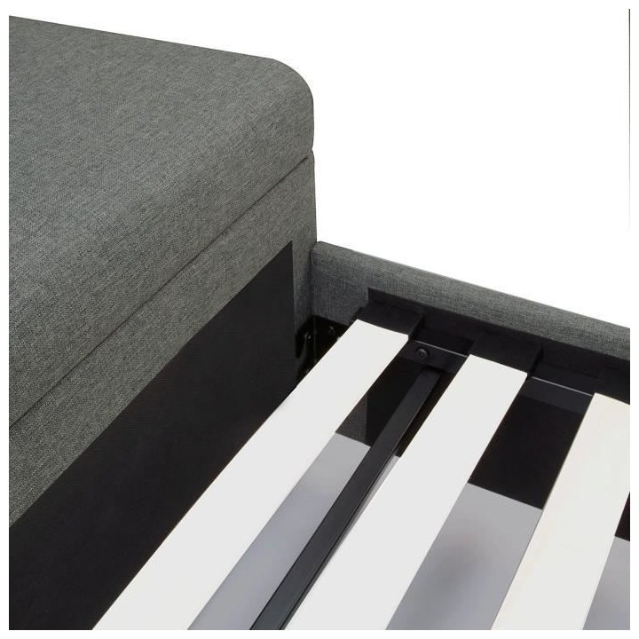 DREW Lit adulte 160x200 cm + Banc coffre de rangement - Tissu imitatio