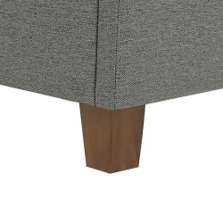 DREW Lit adulte 160x200 cm + Banc coffre de rangement - Tissu imitation lin gris - Sommier inclus