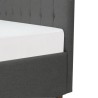 EMILY Lit adulte 140x190 cm + Coffre de rangement - Tissu imitation lin gris foncé - Sommier inclus