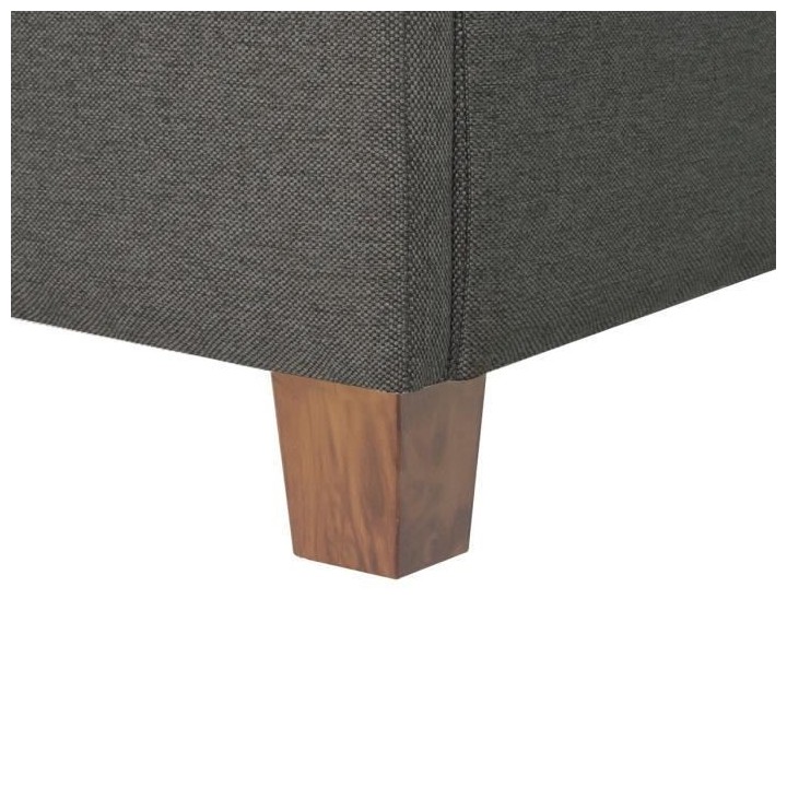 EMILY Lit adulte 140x190 cm + Coffre de rangement - Tissu imitation li