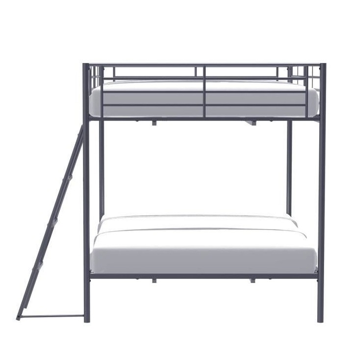 Lits superposés en métal - Dark Grey - Sommiers inclus - 2 x 140 x 1
