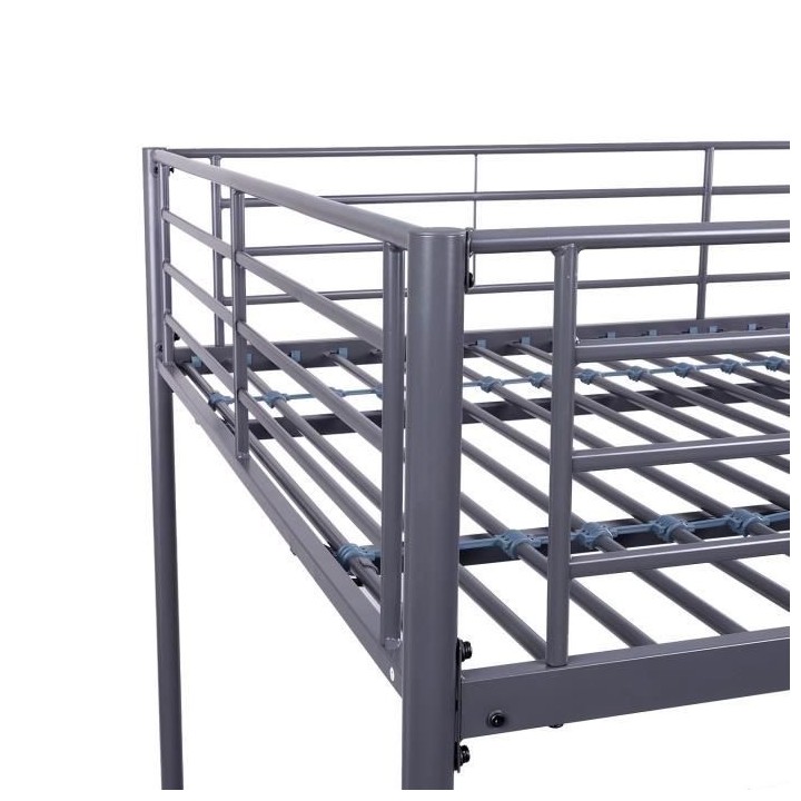 Lits superposés en métal - Dark Grey - Sommiers inclus - 2 x 140 x 1