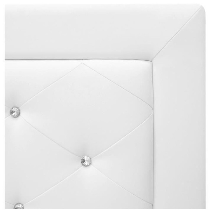 EDOUARD Lit enfant contemporain- Simili Blanc - Sommier inclus - 90 x