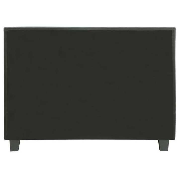 EDOUARD Lit adulte contemporain - Simili Noir - Sommier inclus - 140 x