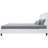 Lit adulte contemporain EDOUARD - 160 x 200 cm - Simili - Blanc - Systeme d'éclairage LED - Sommier inclus