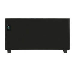 Lit adulte contemporain EDOUARD - 180 x 200 cm - Simili Noir - Systeme d'éclairage LED - Sommier inclus