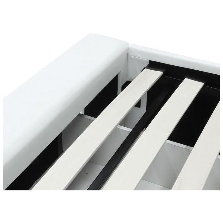 Lit adulte contemporain SCARLETTE - 140 x 190 cm - Simili - Gris fonc