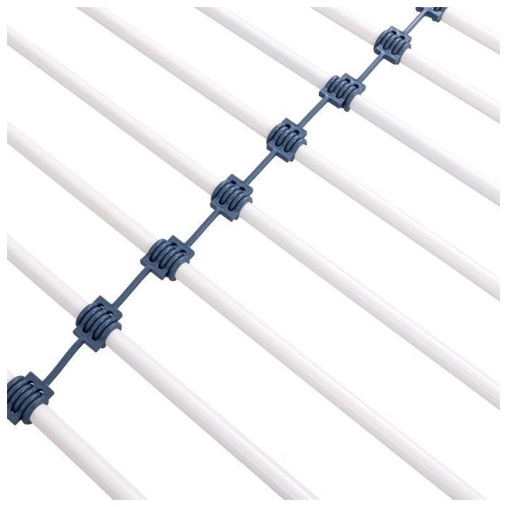 Lit surélevé enfant MID - 90 x 190 cm - Métal - Blanc - Sommier inc