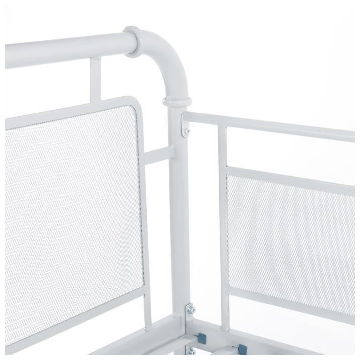 Lit surélevé enfant JULY - 90 x 190 cm - Métal - Gris clair - Sommi