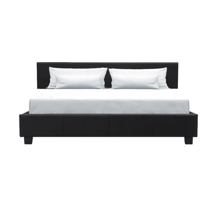 KANSAS PU bed with wooden slats, without gas lift, low headboard heigh