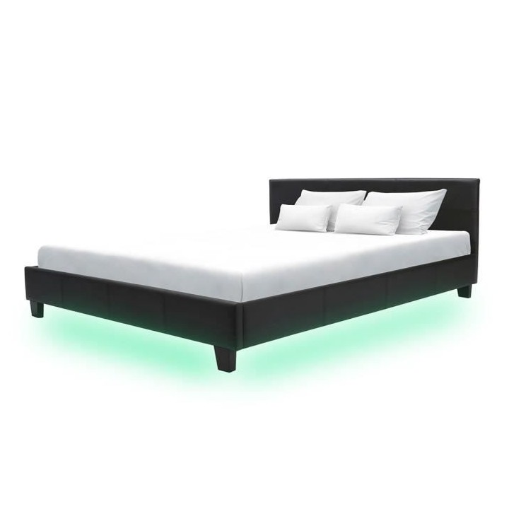 KANSAS PU bed with wooden slats, without gas lift, low headboard heigh