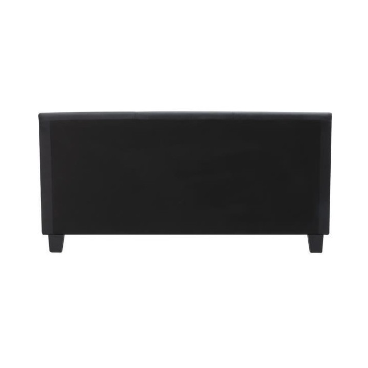 KANSAS Lit adulte 160x200 cm - Simili noir - Sommier inclus