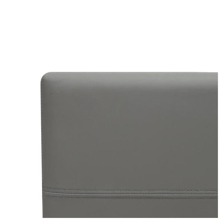 KANSAS Lit enfant 90 x 190 cm - Simili gris argent - Sommier inclus