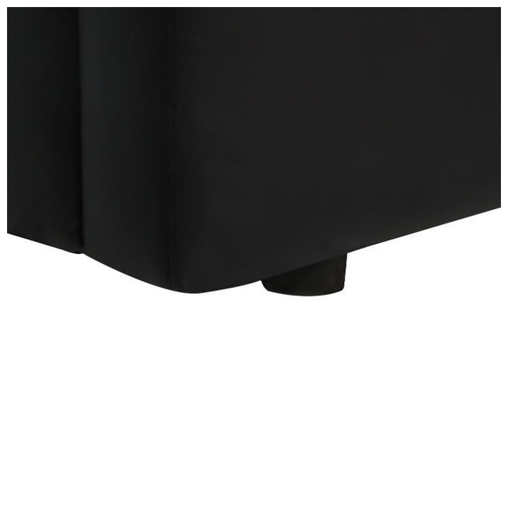 MARTIN Lit adulte 160 x 200 cm + coffre de rangement - Simili noir - S