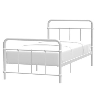 AARON Lit enfant 90 x 190 cm en métal a barreaux - Gris clair - Sommi