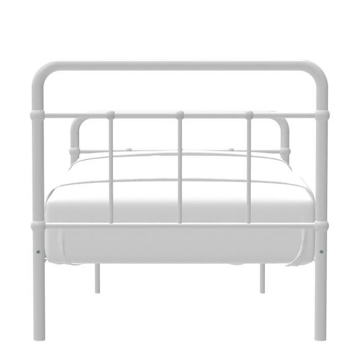 AARON Lit enfant 90 x 190 cm en métal a barreaux - Gris clair - Sommi