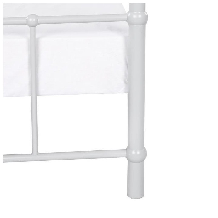 AARON Lit enfant 90 x 190 cm en métal a barreaux - Gris clair - Sommi