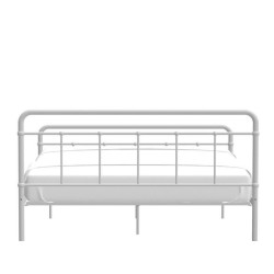 Lit adulte AARON - 160 x 200 cm - Métal - Gris clair - Sommier inclus