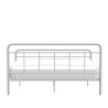 Lit adulte AARON - 160 x 200 cm - Métal - Gris clair - Sommier inclus